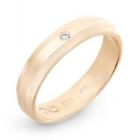 Обручальное кольцо R01-WED-00007-М12885 из красного золота, гладкое