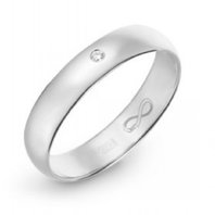 Обручальное кольцо R01-WED-00028-М12905 из белого золота, гладкое
